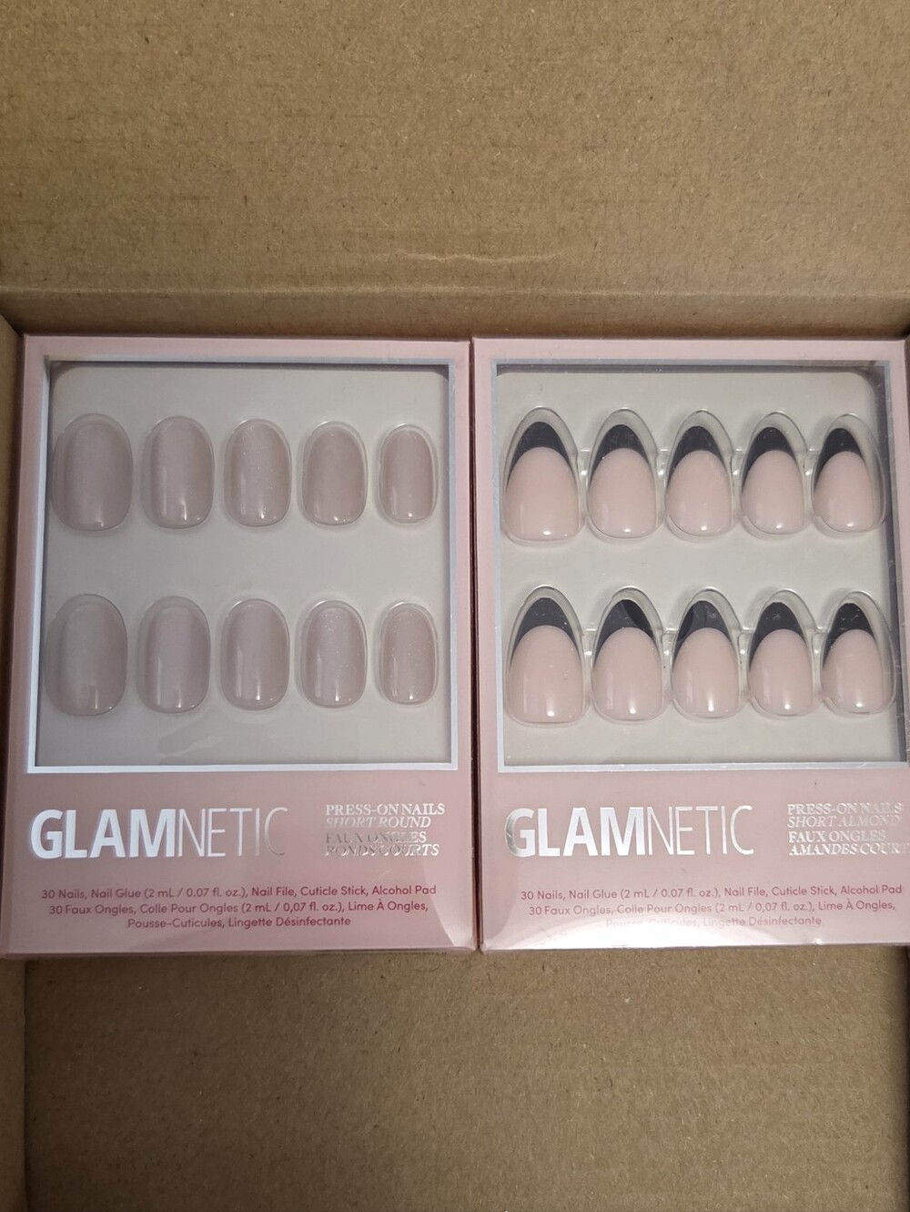 Glamnetic Press-On Nails (2 Sets) Nude & Black French